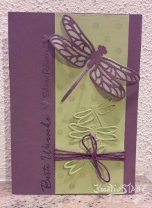 KreativStanz Li(e)belleien Stempelset und Thinlits Libelle von Stampin’ Up! Verpackung Mercie #stampinup #dragonfly http://kreativstanz.bastelblogs.de/