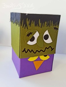 KreativSTANZ Halloweenbox Frankenstein mit Farbkarton von Stampin’ Up! Box Frankenstein Eule Halloween Verpackung #stampinup #halloween https://kreativstanz.wordpress.com
